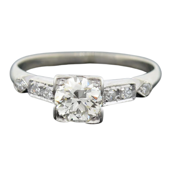 Art Deco 14kt Diamond Engagement Ring 0.73ct - Image 3