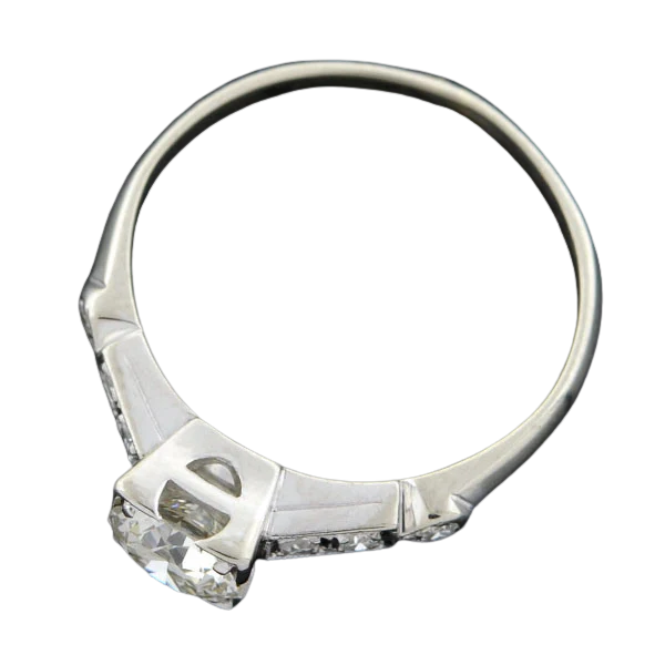 Art Deco 14kt Diamond Engagement Ring 0.73ct - Image 4