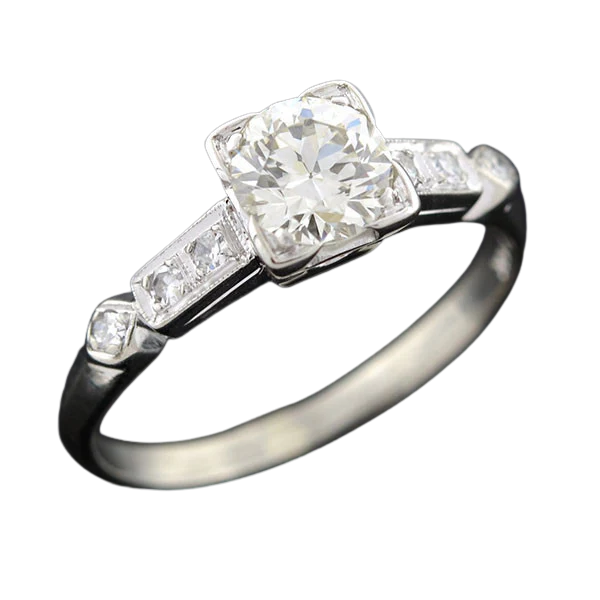 Art Deco 14kt Diamond Engagement Ring 0.73ct - Image 5