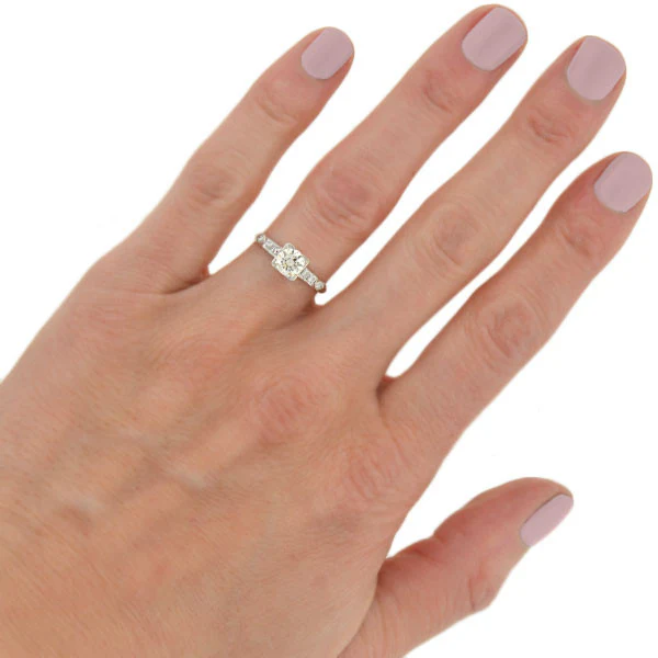 Art Deco 14kt Diamond Engagement Ring 0.73ct - Image 8