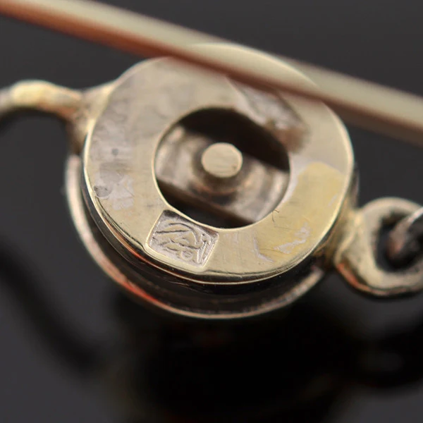 Art Deco 14kt Rock Quartz Crystal & Diamond Earrings - Image 6