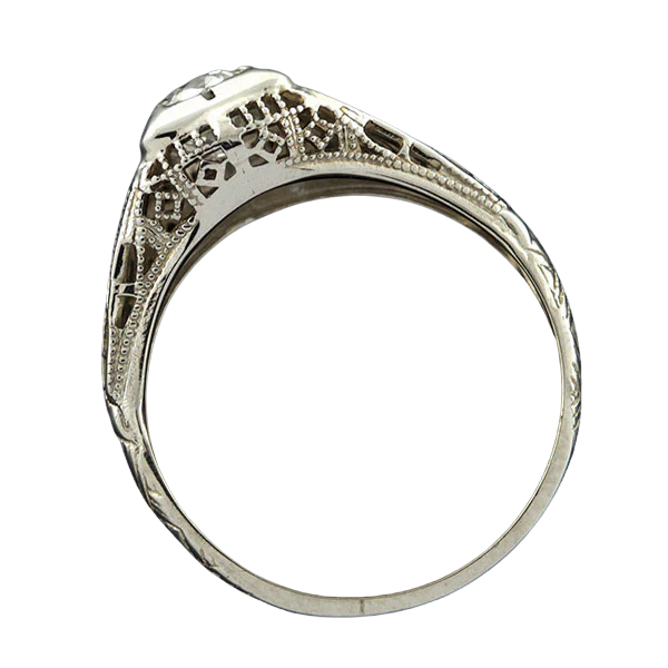 Art Deco 18kt Diamond Engagement Ring 0.54ct - Image 4