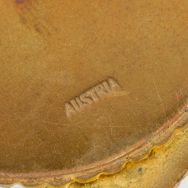 Art Deco Austrian Brass & Enamel Large Flower Necklace - Image 7