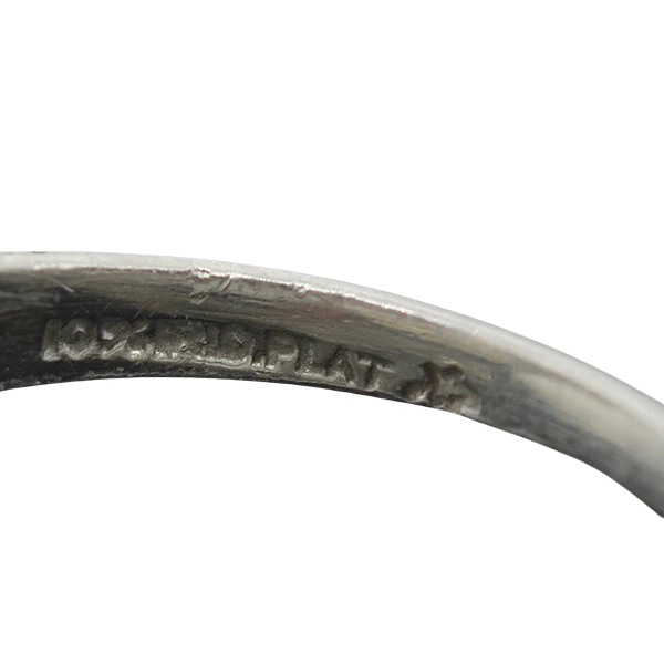 Art Deco Platinum & Diamond Engagement Ring .43ct - Image 7