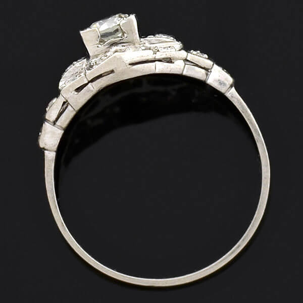 Art Deco Platinum "Multi-Step" Diamond Ring 0.30ct - Image 4