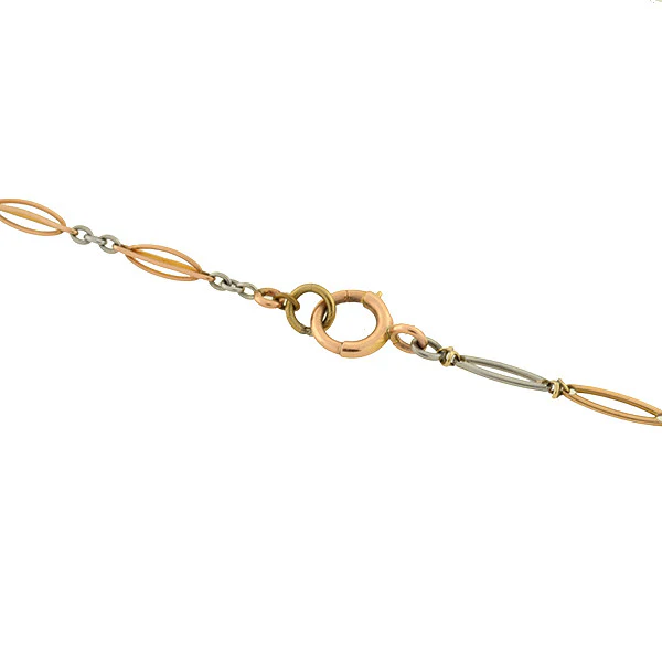 Edwardian 15kt & Platinum Ornate Watch Chain 24.5" - Image 4