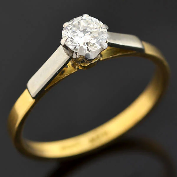 Edwardian 18kt/Platinum Diamond Engagement Ring 0.40ct - Image 4