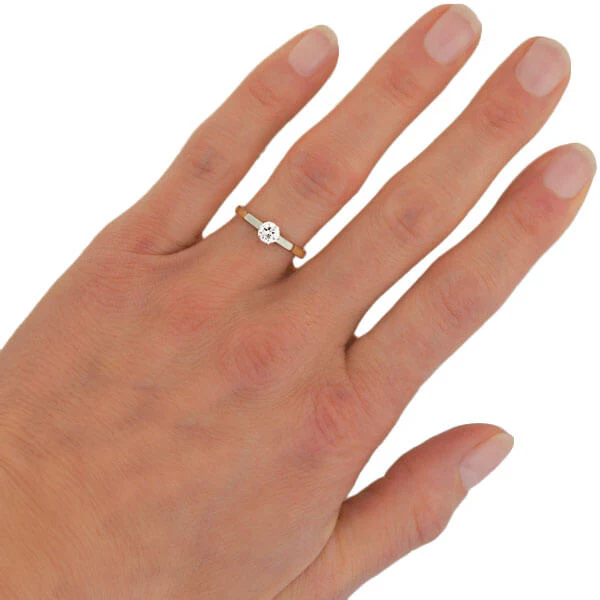 Edwardian 18kt/Platinum Diamond Engagement Ring 0.40ct - Image 6