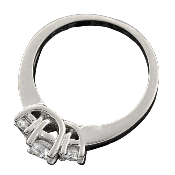 Estate Platinum 3-Stone Diamond Engagement Ring 0.73ctw - Image 4