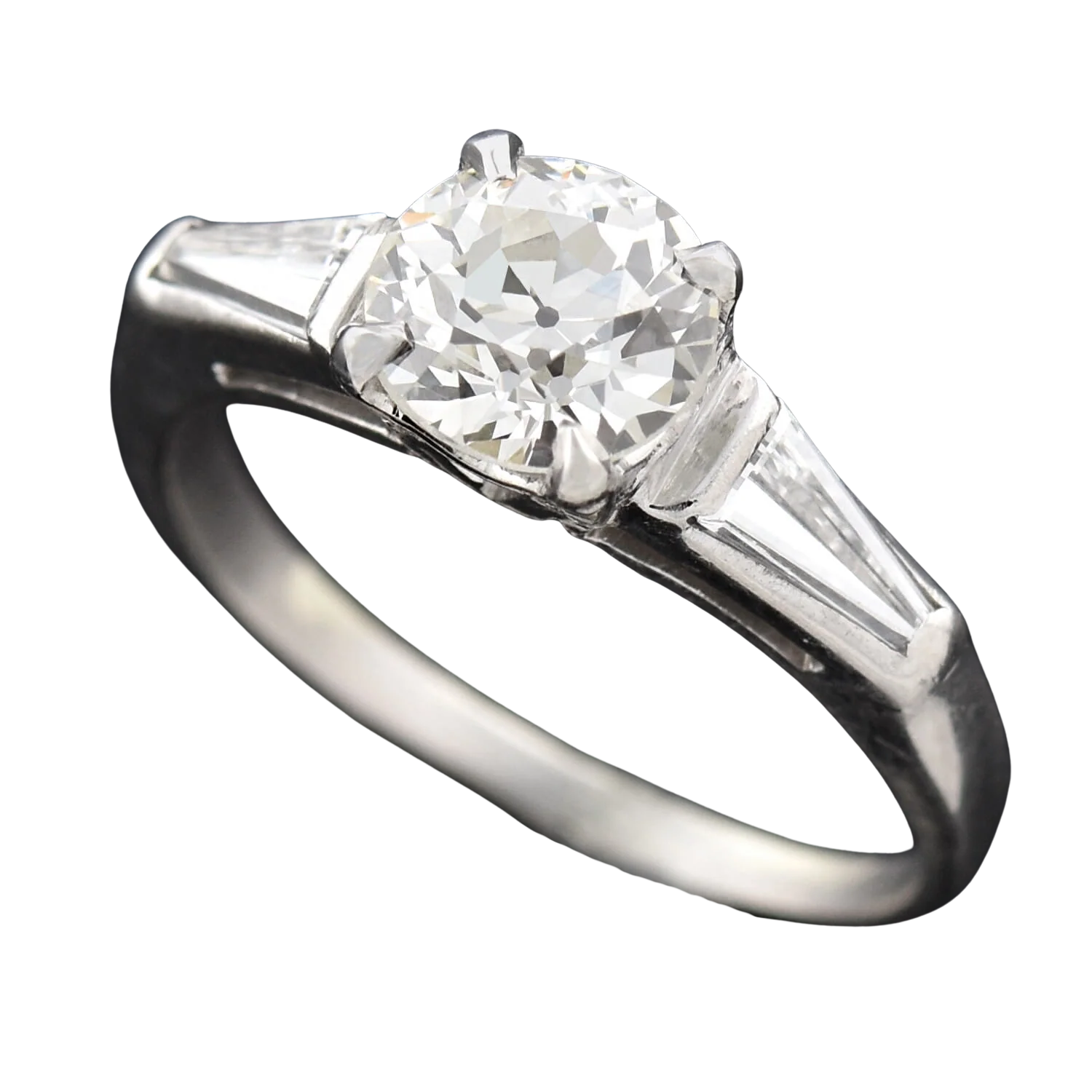 Retro Platinum Diamond Engagement Ring 1.00ct center - Image 5