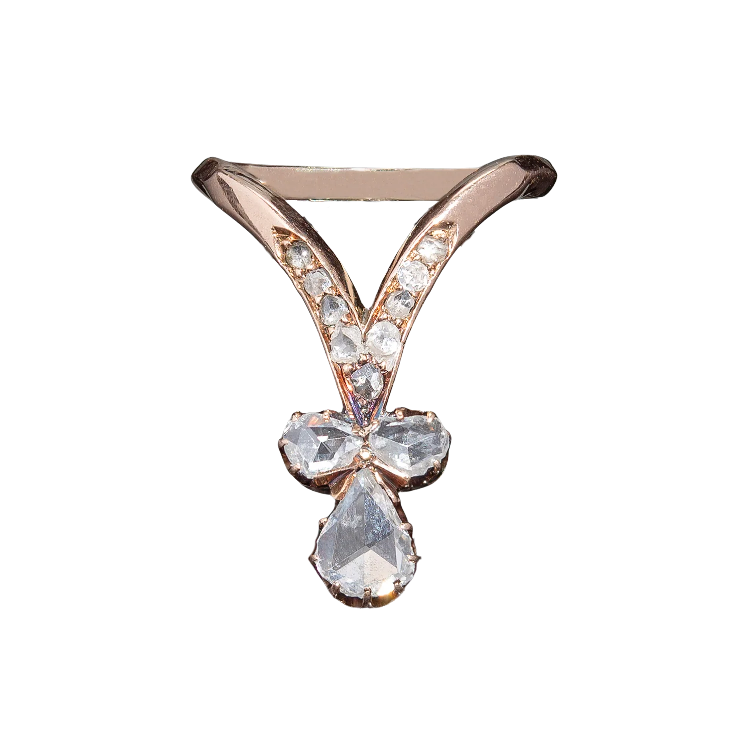 Victorian 14k Rose Cut Diamond Tiara Ring 0.60ct - Image 4