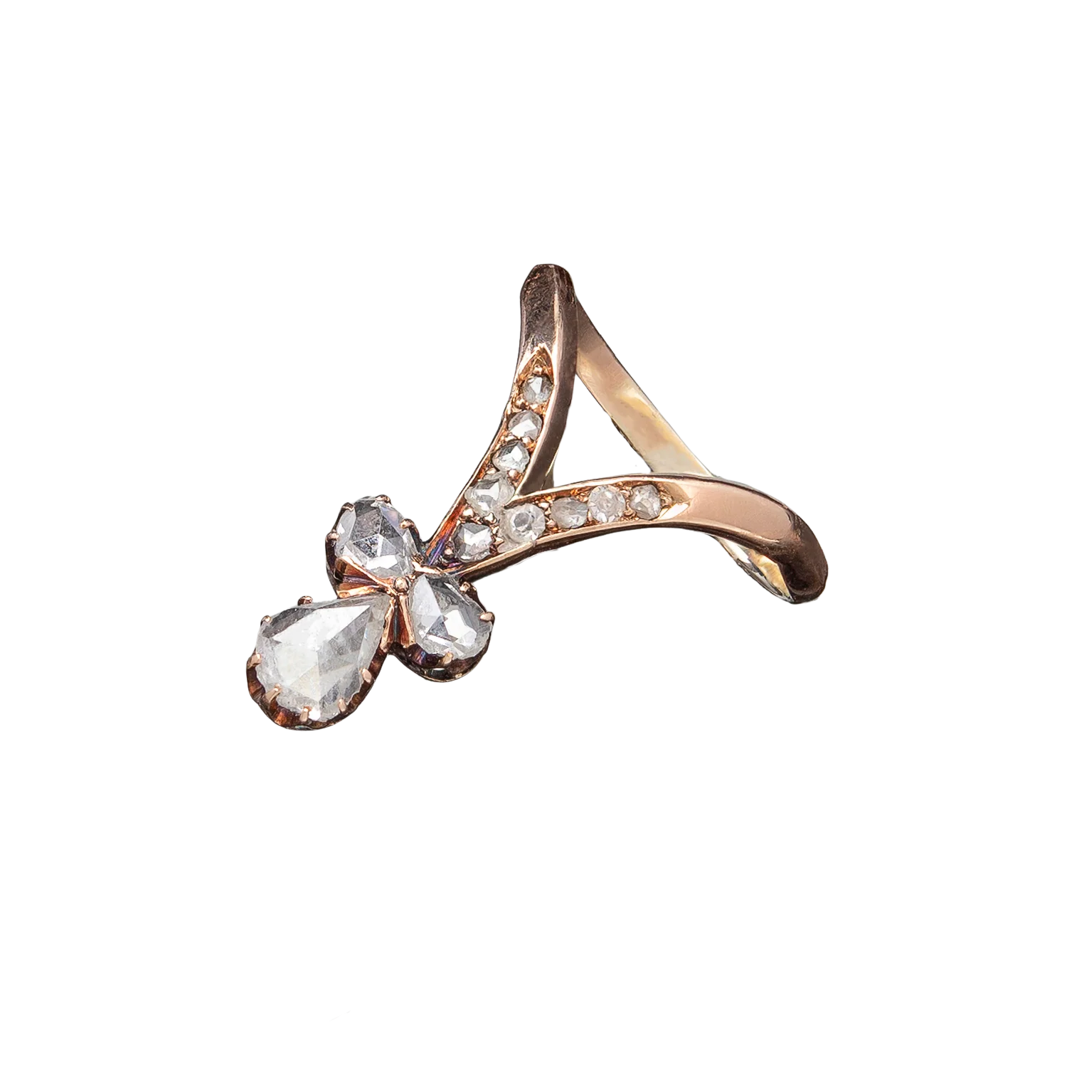 Victorian 14k Rose Cut Diamond Tiara Ring 0.60ct - Image 5