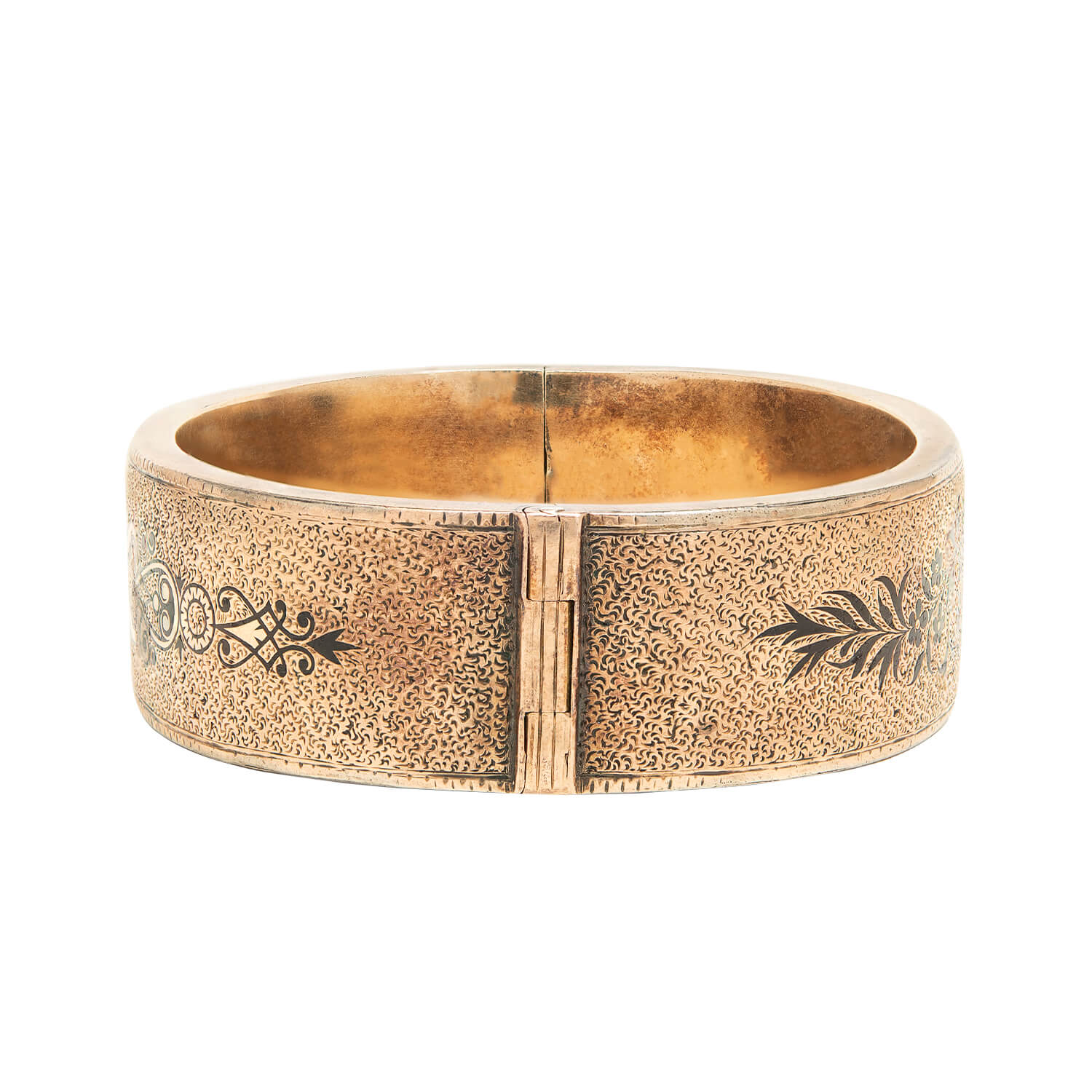 Victorian 14kt Gold Bangle Enamel Tracery "Wedding Bracelet" Set - Image 5