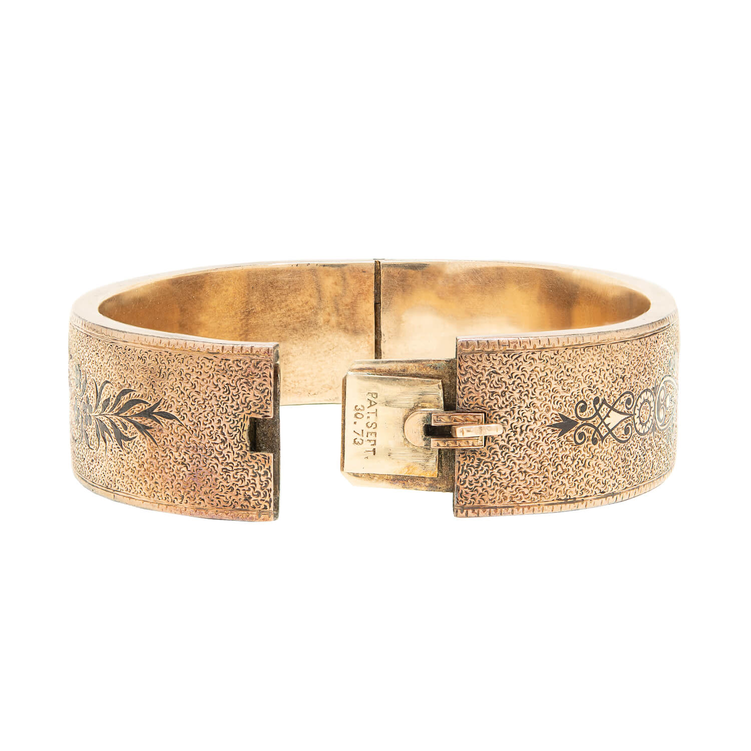 Victorian 14kt Gold Bangle Enamel Tracery "Wedding Bracelet" Set - Image 6