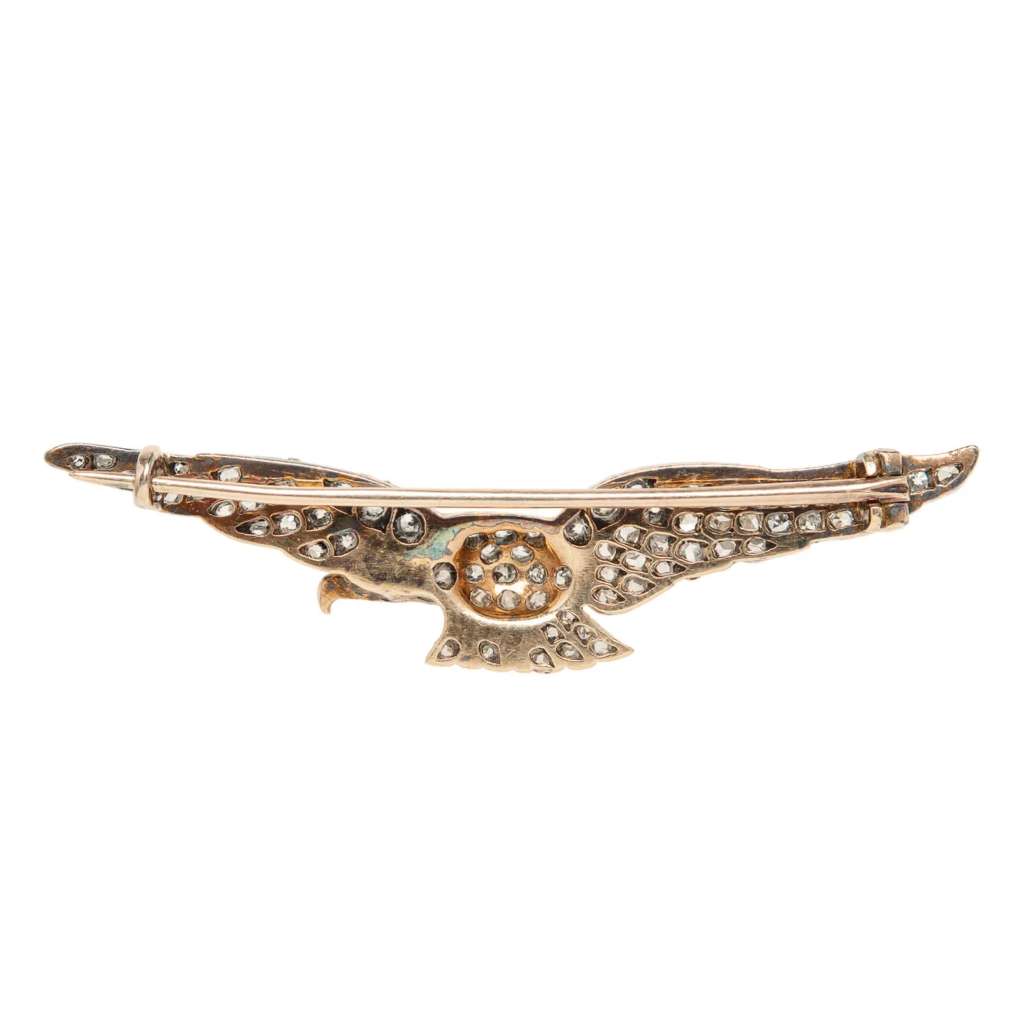 Victorian 18k/Sterling Diamond Eagle Pin - Image 3