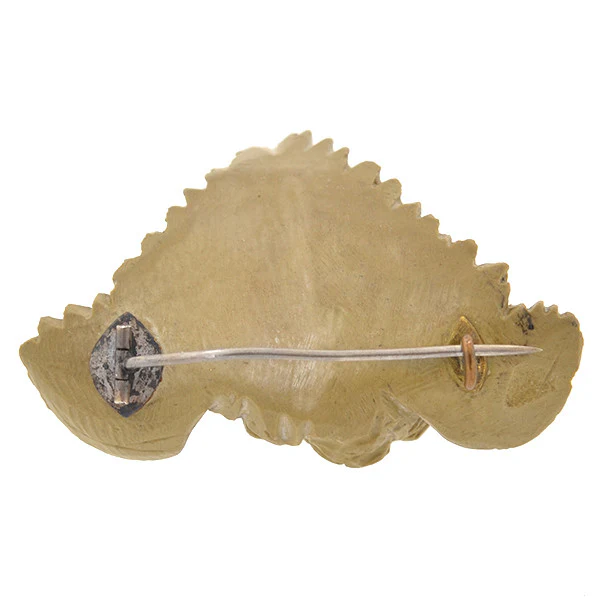 Victorian Hand Carved Lava Angel Pin - Image 5