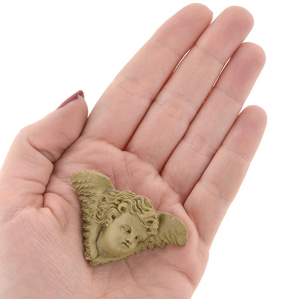 Victorian Hand Carved Lava Angel Pin - Image 6
