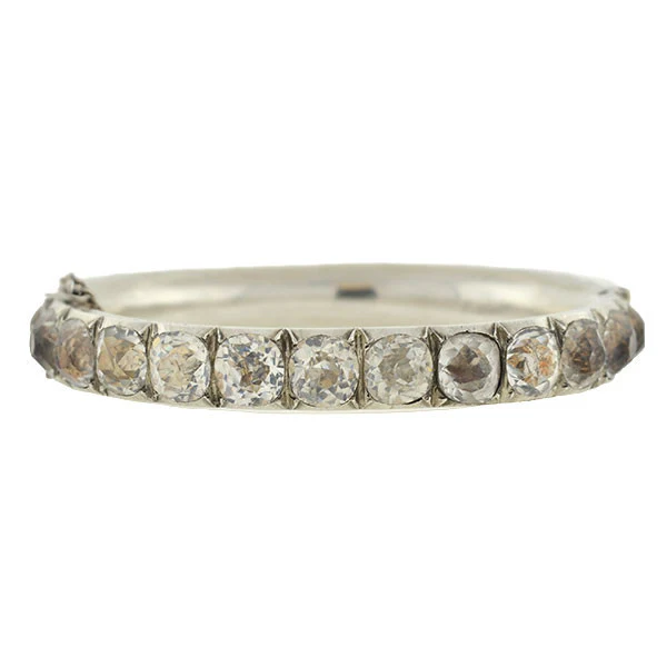 Victorian Sterling French Paste Bangle Bracelet - Image 3