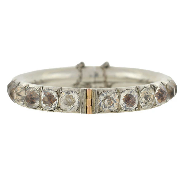 Victorian Sterling French Paste Bangle Bracelet - Image 4