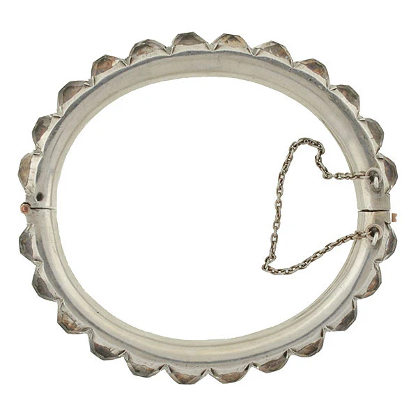 Victorian Sterling French Paste Bangle Bracelet - Image 5