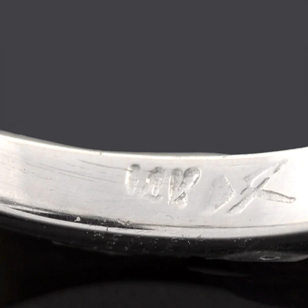 Art Deco 14k Moonstone & Diamond Ring - Image 7