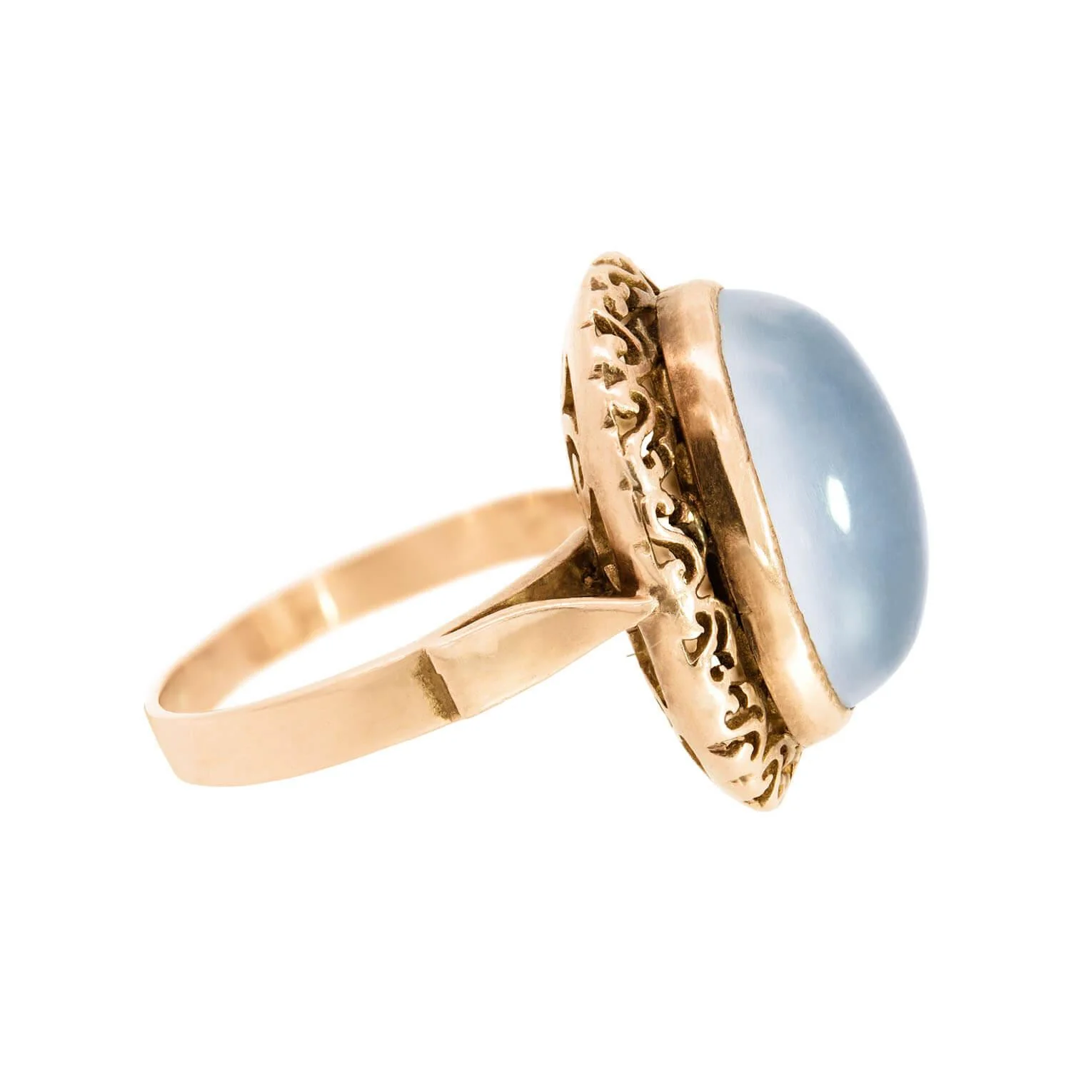 Art Deco 14k Moonstone Statement Ring - Image 3