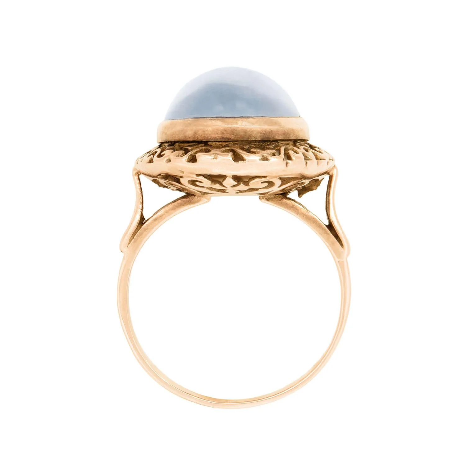 Art Deco 14k Moonstone Statement Ring - Image 4