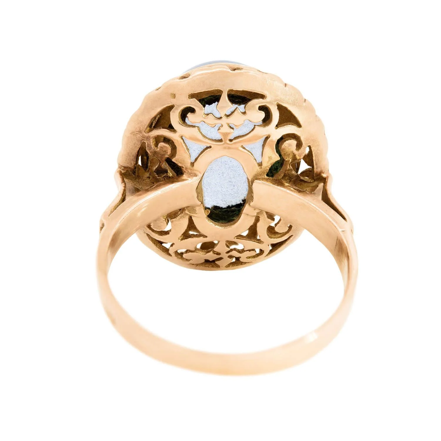Art Deco 14k Moonstone Statement Ring - Image 5