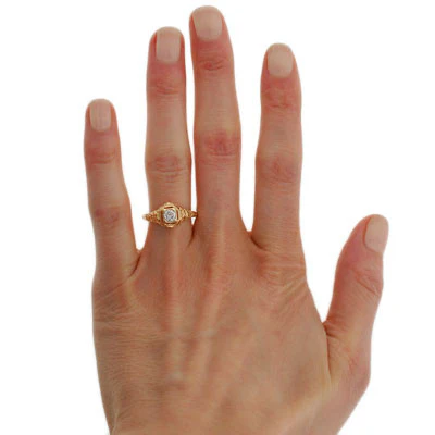 Art Deco 14kt Yellow Gold Diamond Engagement Ring .35ct - Image 8