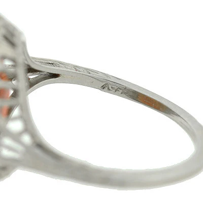 Art Deco 18kt Carved Citrine Cameo Filigree Ring - Image 7