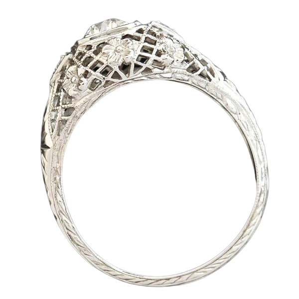 Art Deco 18kt Diamond Engagement Ring 0.28ct - Image 3