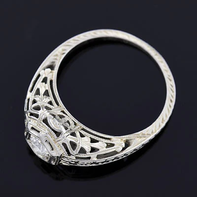 Art Deco 18kt Diamond Engagement Ring .28ct - Image 10