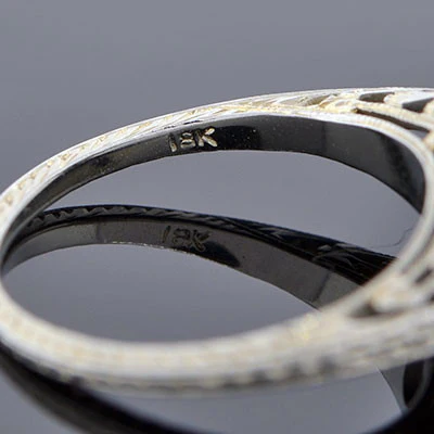 Art Deco 18kt Diamond Engagement Ring .28ct - Image 13