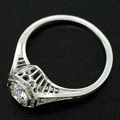 Art Deco 18kt Diamond Engagement Ring .27ct - Image 7