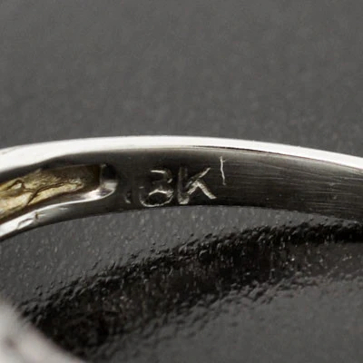 Art Deco 18kt Rose Motif Diamond Engagement Ring .35ct - Image 7