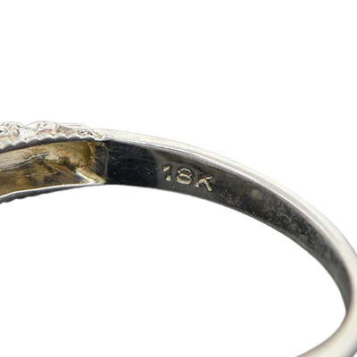 Art Deco 18kt Gold Diamond Engagement Ring .67ct - Image 5