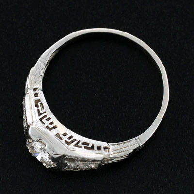 Art Deco 18kt White Gold Diamond Engage Ring .40ct - Image 5