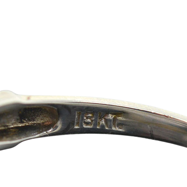 Art Deco 18kt White Gold & Diamond Engagement Ring .36ct - Image 6