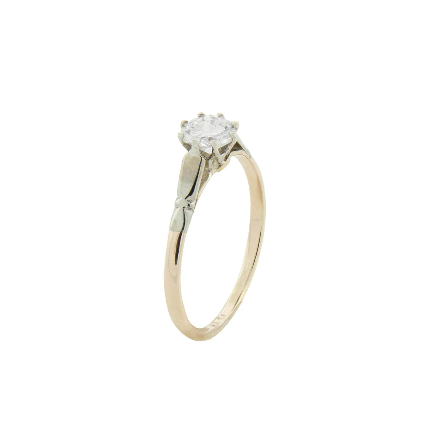 Art Deco 9kt Mixed Metals Diamond Engagement Ring 0.55ct - Image 5