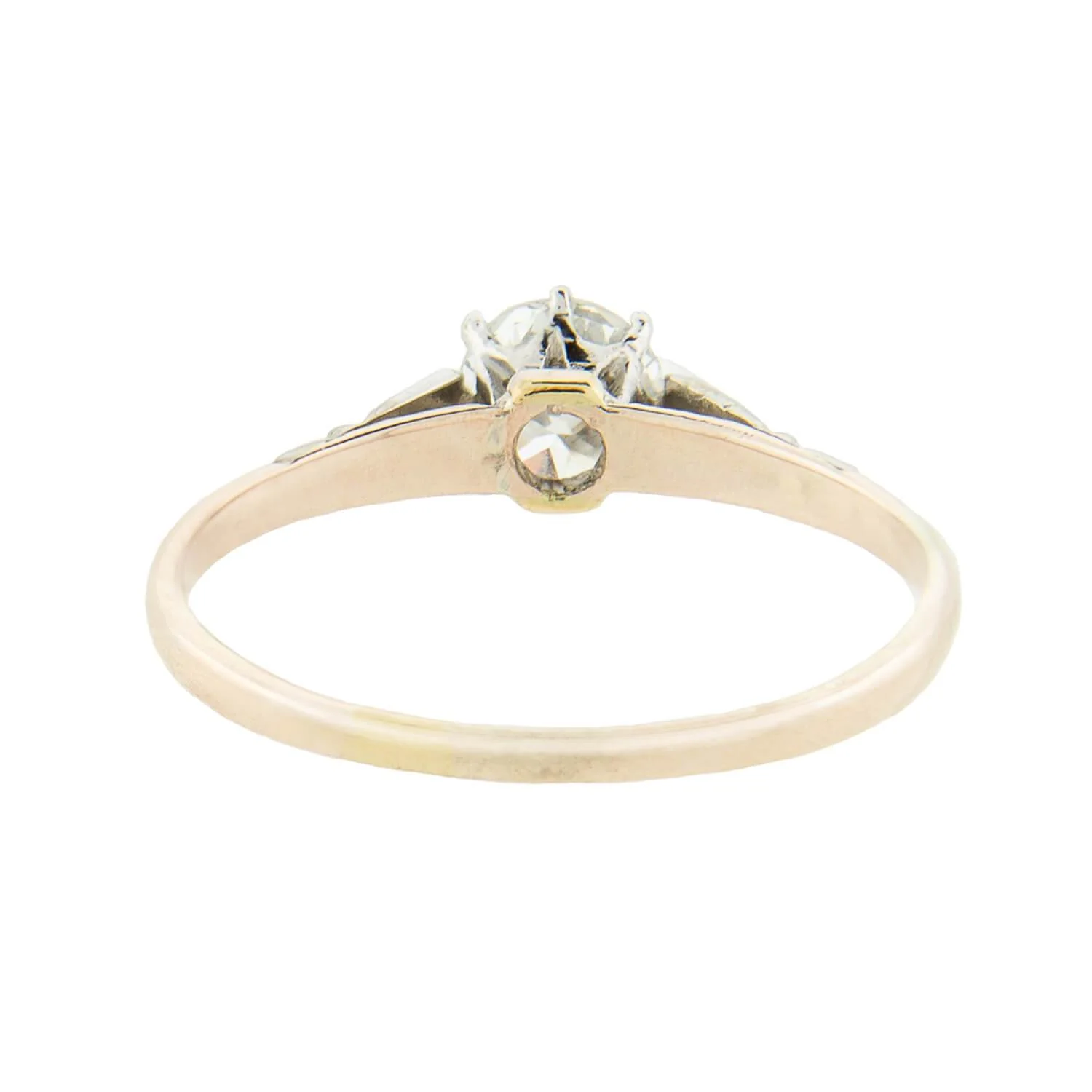 Art Deco 9kt Mixed Metals Diamond Engagement Ring 0.55ct - Image 6