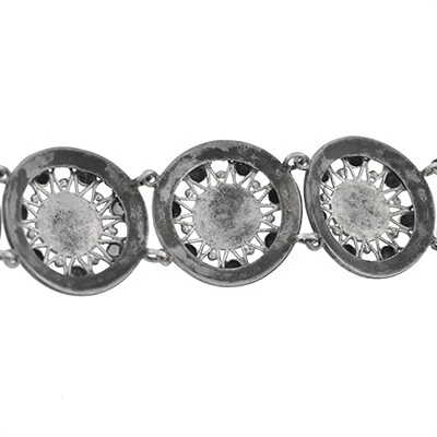 Art Deco Continental Silver Handwrought Link Bracelet - Image 4