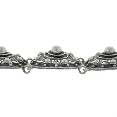 Art Deco Continental Silver Handwrought Link Bracelet - Image 5