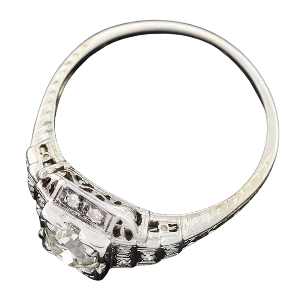 Art Deco 18kt Diamond Engagement Ring 0.80ct - Image 3