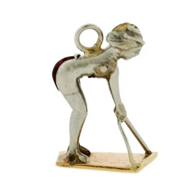 Art Deco Platinum, Gold, Citrine & Garnet Surfer Charm - Image 3