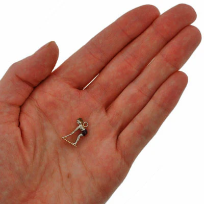 Art Deco Platinum, Gold, Citrine & Garnet Surfer Charm - Image 7