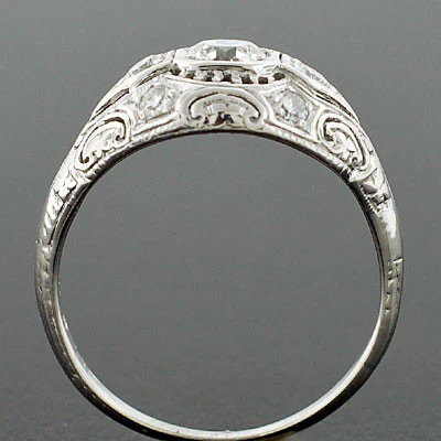 Art Deco 18kt Diamond Engagement Ring .50ct - Image 5