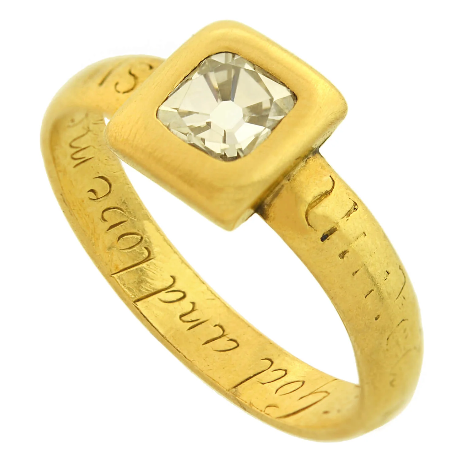 17th Century/Stuart (Ca 1650) 18k Peruzzi Cut Diamond Posy Ring 1ctw - Image 7