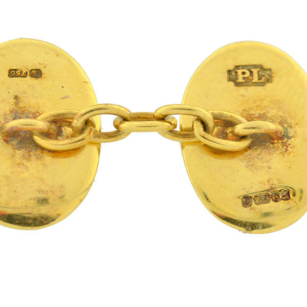 Art Deco 18kt Gold & Enamel Jockey Uniform Cufflinks - Image 6
