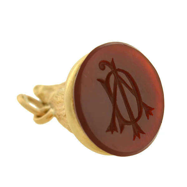 Victorian 14kt Greyhound Dog Fob with Carnelian Seal - Image 4