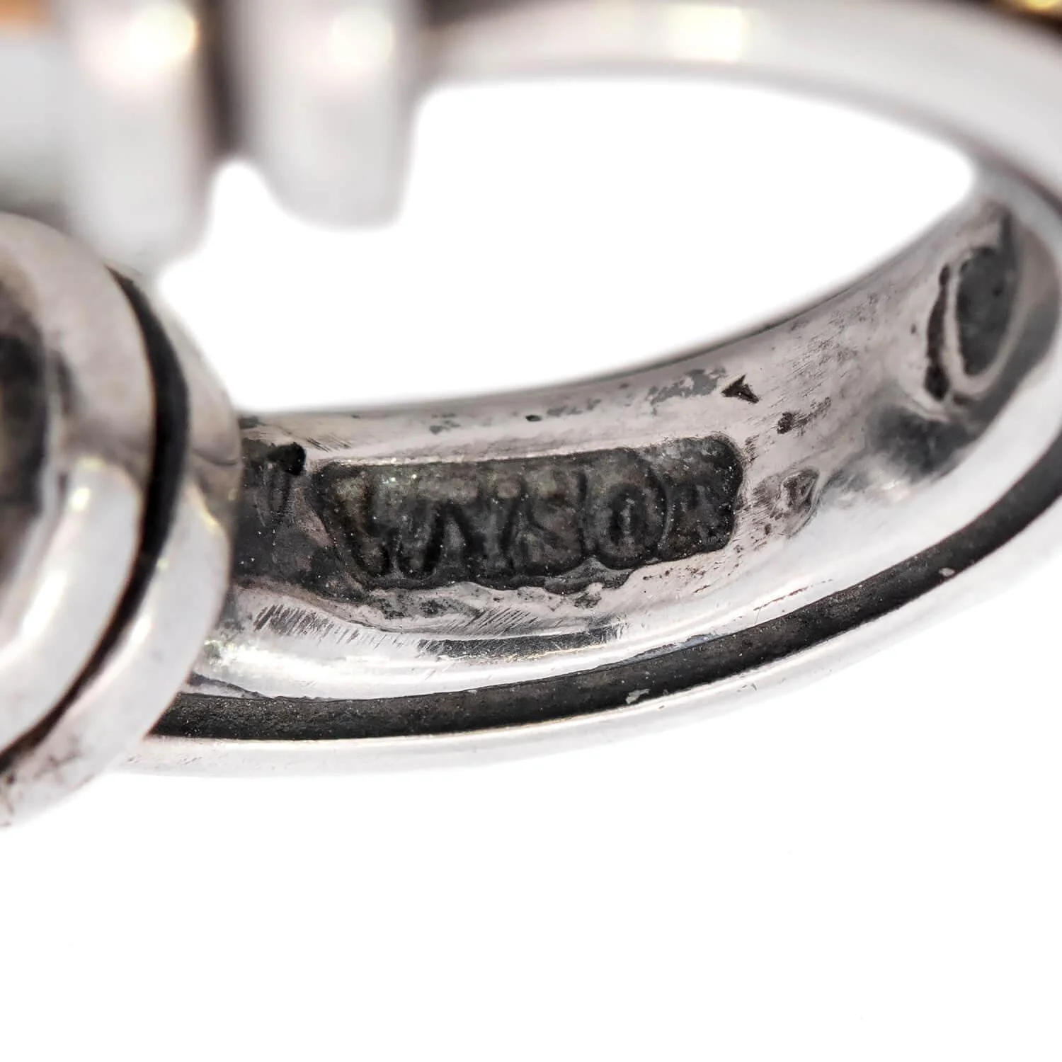 DAVID WYSOR Estate 18k/Sterling Silver Hoop Earrings - Image 4